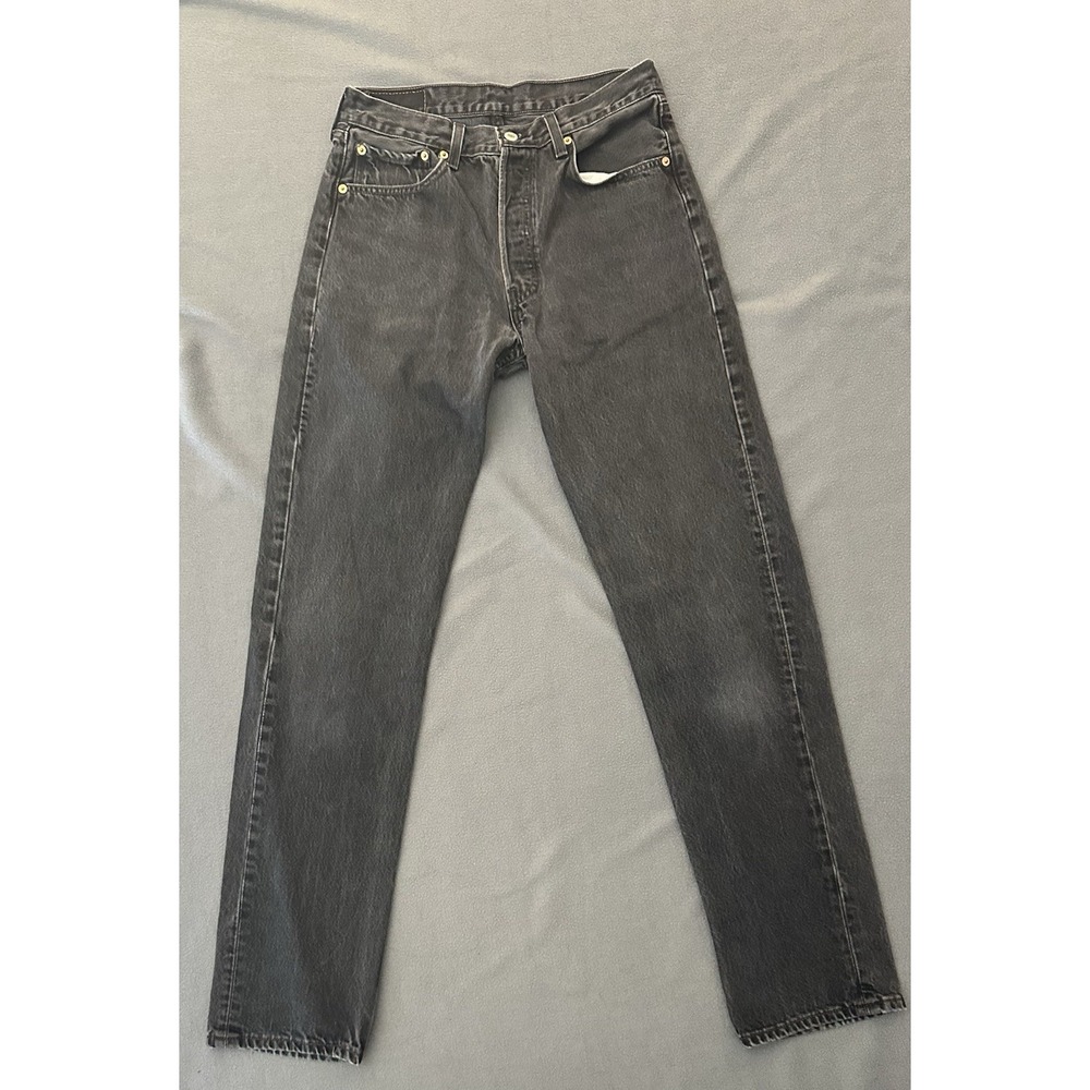 VINTAGE Levis 501 USA Made Straight Fit Jeans 30x34 Mens Black Denim 90s Y2K